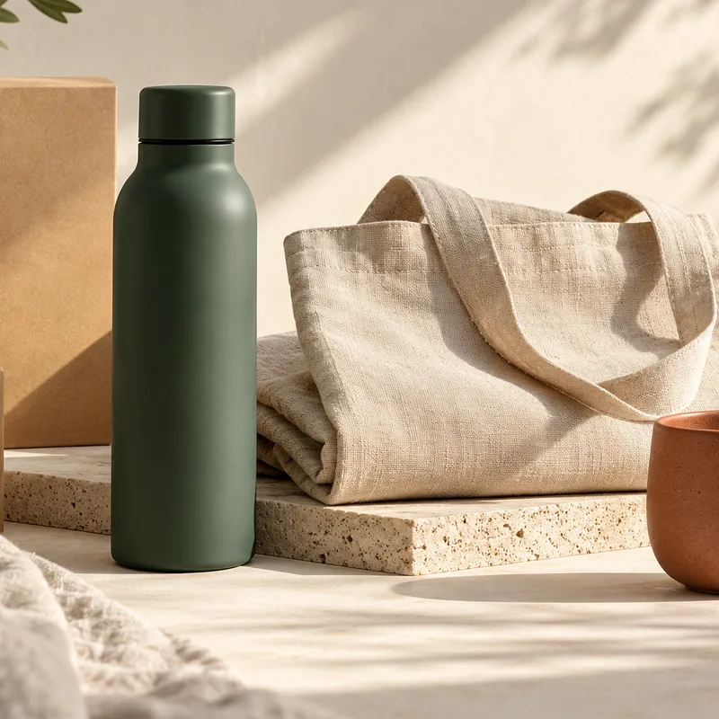 Illustrative still-life arrangement of products for a fictional store collection