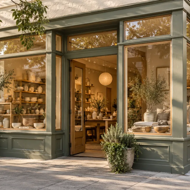 Illustrative neighborhood store facade