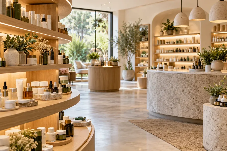 Illustrative service studio with customer-facing facilities