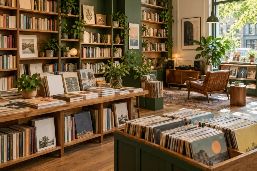 Illustrative reading space representing a library or cultural community destination